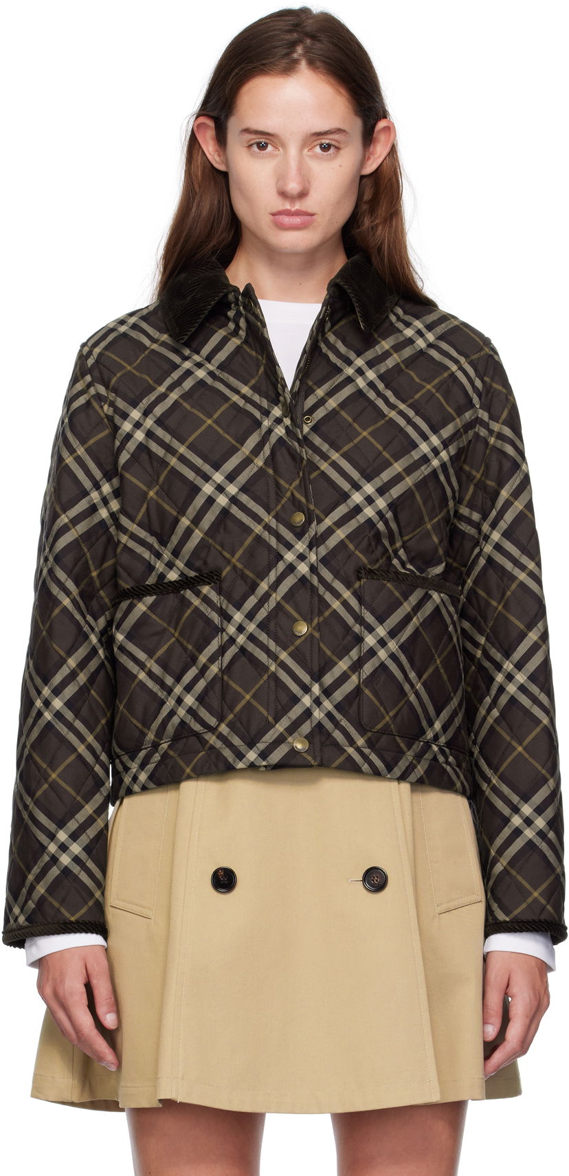 Takki Burberry Burberry Oldham Plaid Quilted Jacket Ruskea | 8115975
