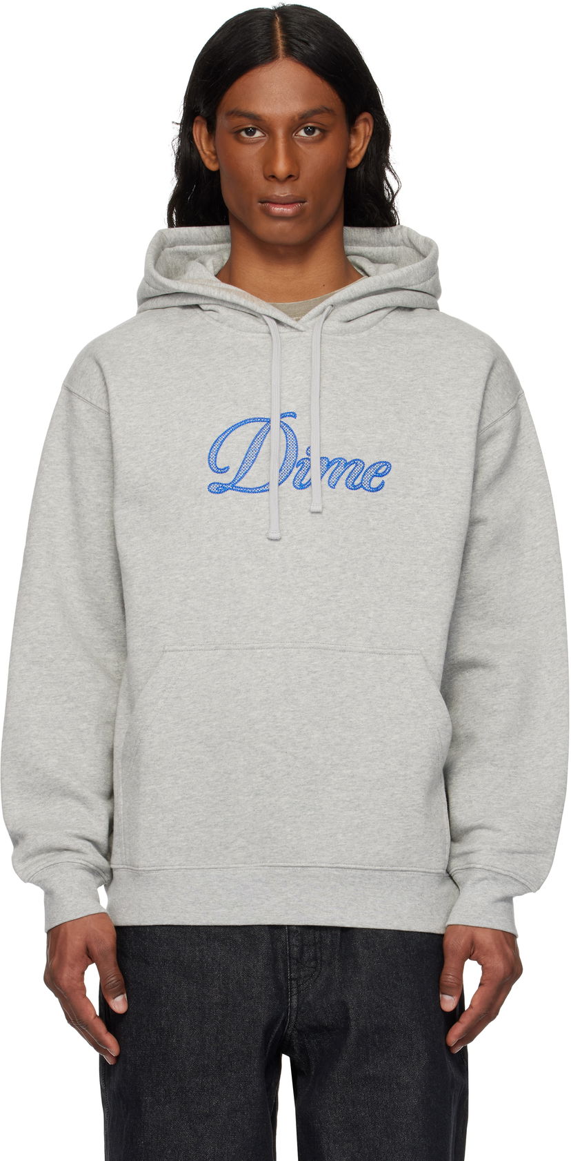Huppari Dime Cursive Logo Hoodie Harmaa | DIME2SP2544GRY