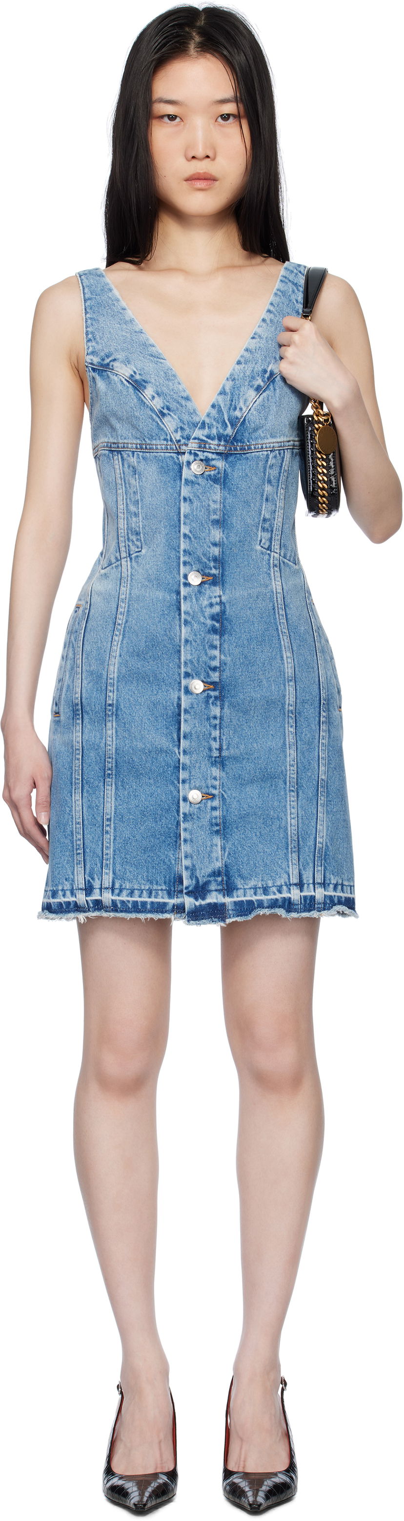 Mekko Stella McCartney Stella McCartney Vintage Wash Denim Minidress Sininen | 6D03553SQH05