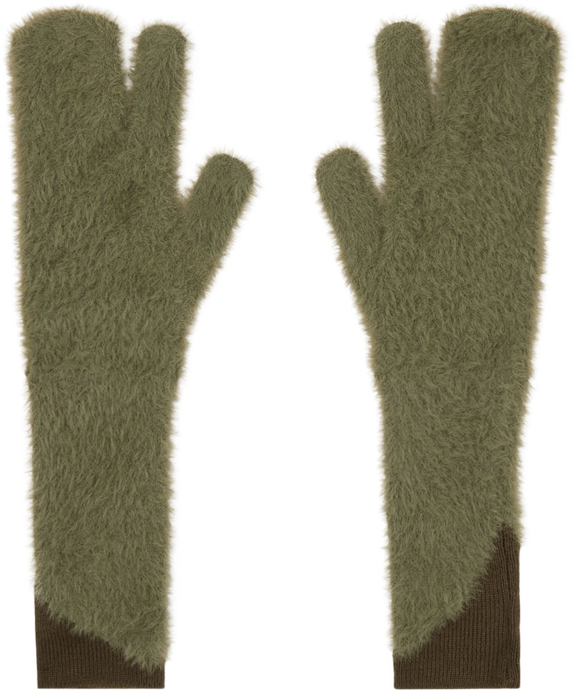 Käsineet Maison Margiela Furry Worn Out Mitts Vihreä | S62TS0062 M13073
