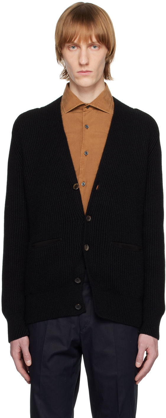 Villapaita ZEGNA ZEGNA Button-Down Knit Cardigan Musta | UBF72A5-155
