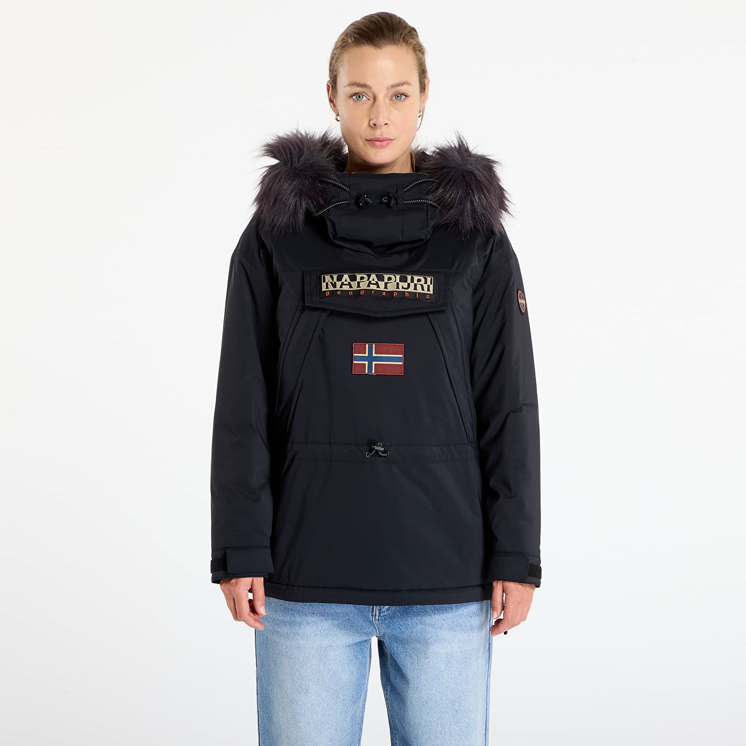 Parka Napapijri Faux Fur Hooded Winter Anorak Skidoo 2.0 XS Musta | NP0A4I5F0411, 0