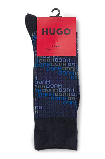 Sukat BOSS Two-pack regular-length socks with logo details Tummansininen | 50546706, 1