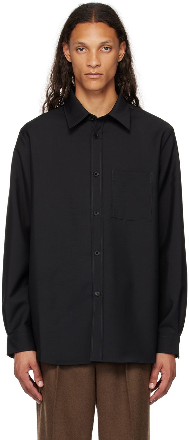 Paita Róhe Slim Classic Shirt Musta | 312-19-036