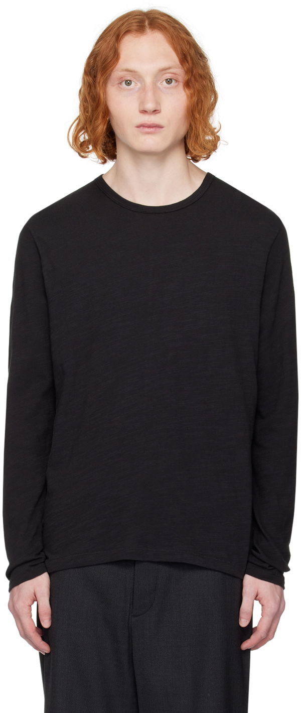 T-paita rag & bone Rag & Bone Classic Flame Long Sleeve T-Shirt Musta | MBC20PT176JT75