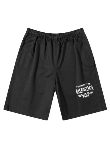Shortsit Balenciaga Property Of Logo Short Black Musta | 704718-TKP24-1000