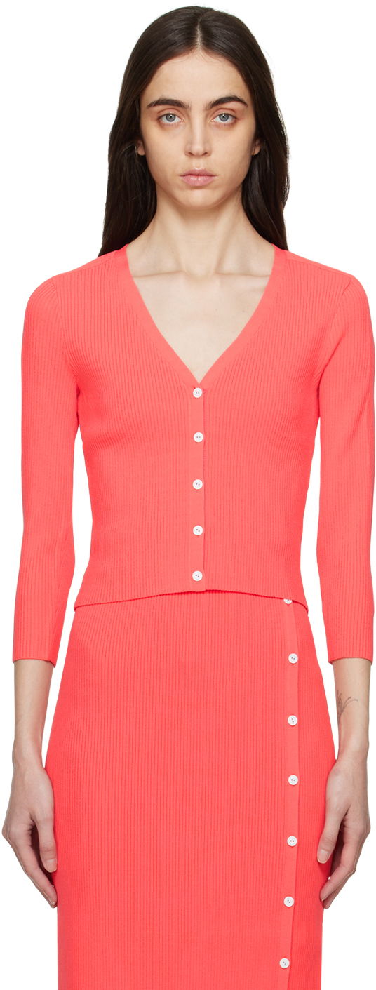 Villapaita rag & bone rag & bone Asher Ribbed Knit Cardigan Punainen | WAS23S025YL25