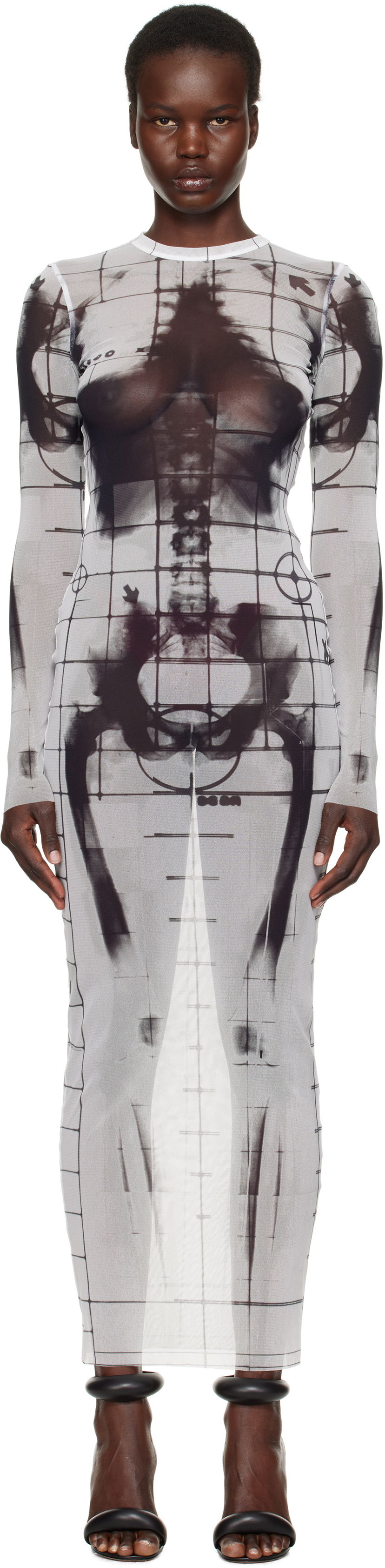 Mekko Jean Paul Gaultier Jean Paul Gaultier 'The Squeletor' Maxi Dress Valkoinen | 25/33-F-RO309-T580-0100