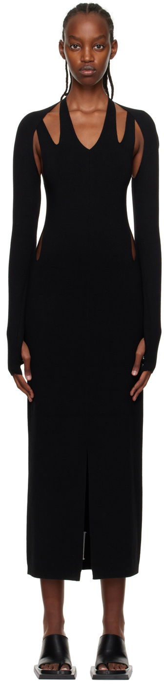 Mekko Dion Lee Plaited Midi Dress Musta | A7613P22