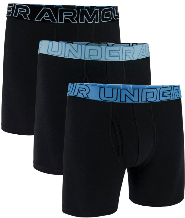 Nyrkkeilijät Under Armour Performance Cotton 6" Boxer Briefs - 3 Pack Musta | 1383889-003