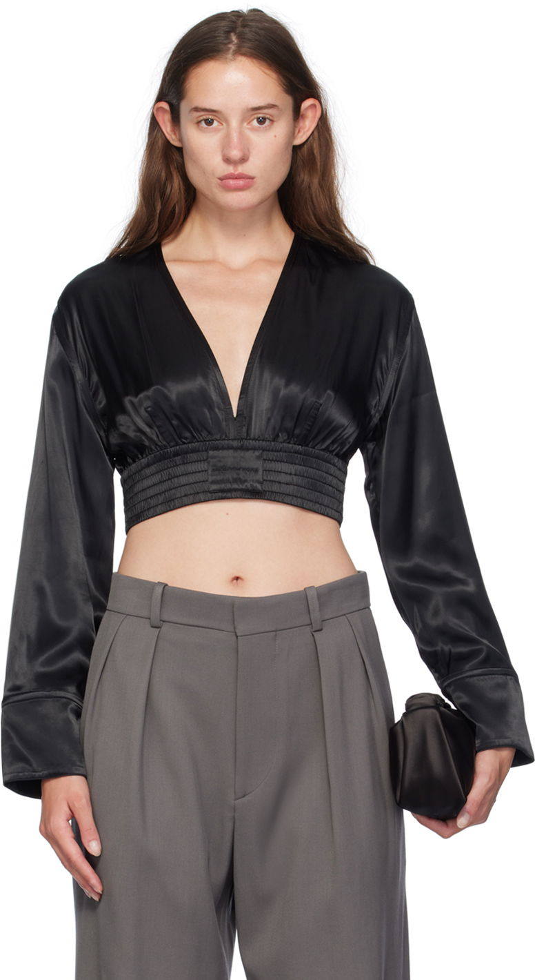 Crop top Alexander Wang Cropped Blouse Musta | 1WC3241932
