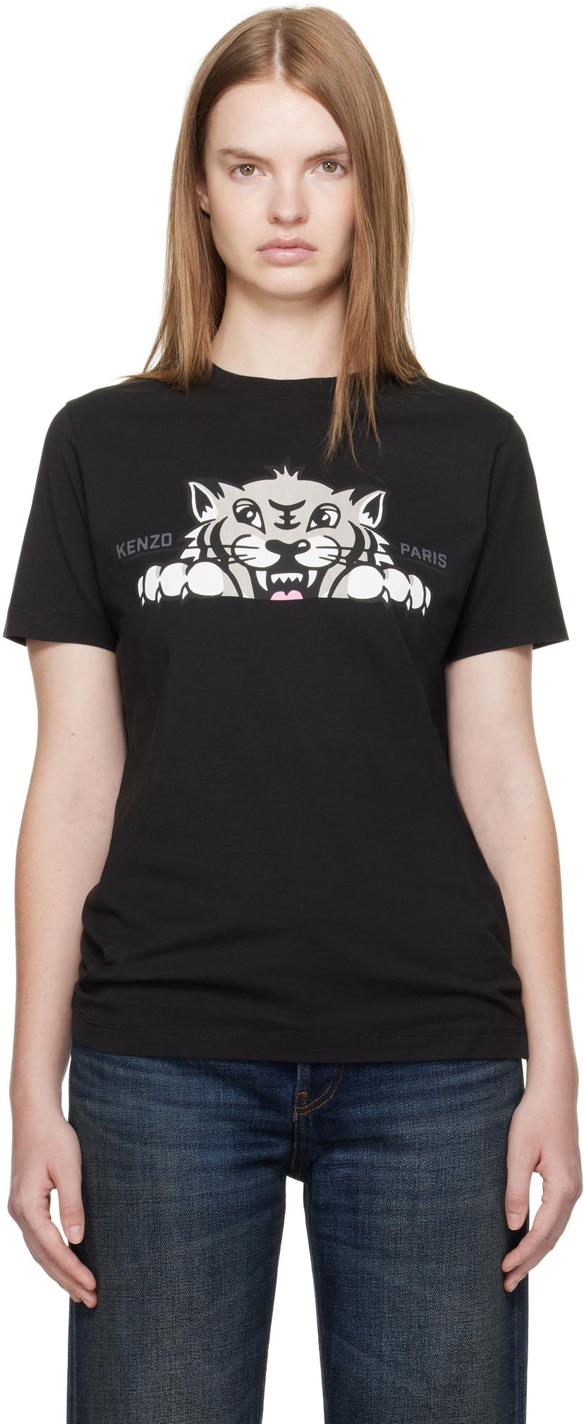 T-paita KENZO Kenzo Paris 'Happy Tiger' T-Shirt Musta | FF62TS3524SO