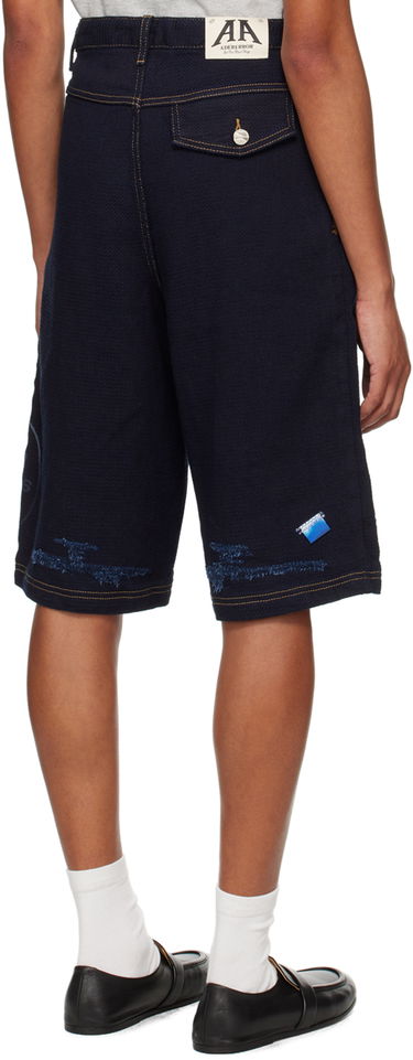Shortsit ADER ERROR Printed Denim Shorts Tummansininen | BN01SSJE0203BL, 2