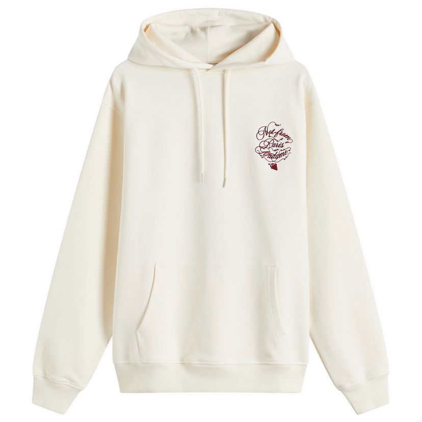 Huppari Drôle de Monsieur Caligraphy Print Relaxed-Fit Hoodie Valkoinen | F-HO175-CO127-CM