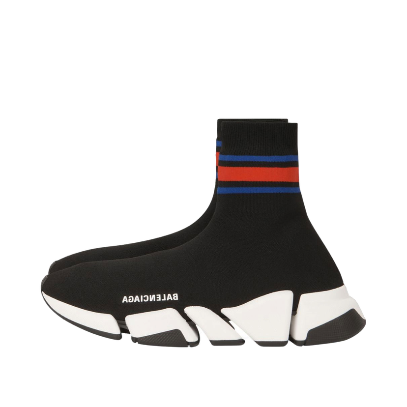 Tennarit ja kengät Balenciaga Speed 2.0 Black Blue Red Stripe Musta | 674617W2F611046