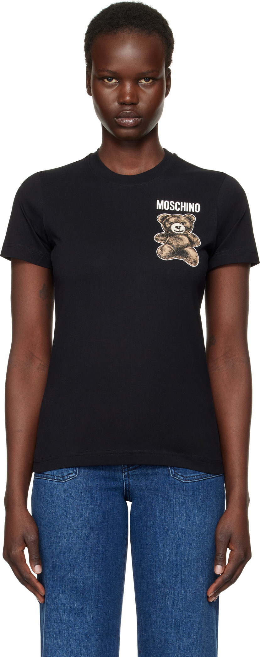 T-paita Moschino Teddy Bear Graphic T-Shirt Musta | V070805411555