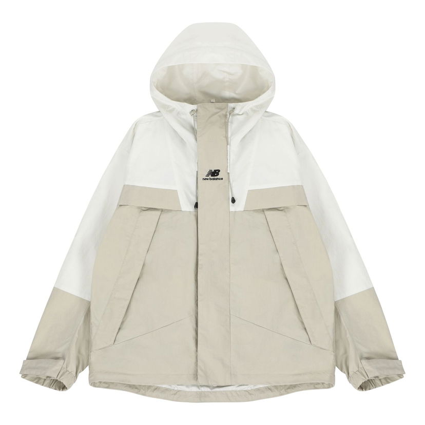 Tuulitakki New Balance Colorblock Hooded Jacket Beige | 5AC14103-BEI
