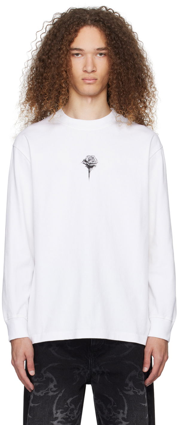 T-paita Han Kjøbenhavn Han Kjobenhavn Rose Graphic Long Sleeve T-Shirt Valkoinen | M-133231