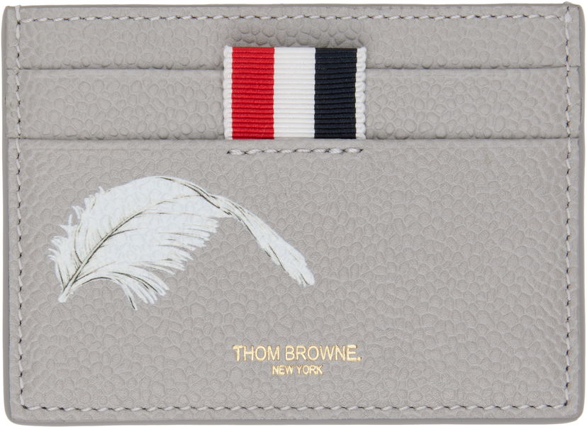 Lompakko Thom Browne Thom Browne Single Feather Print Card Holder Harmaa | MAW020L-E1353