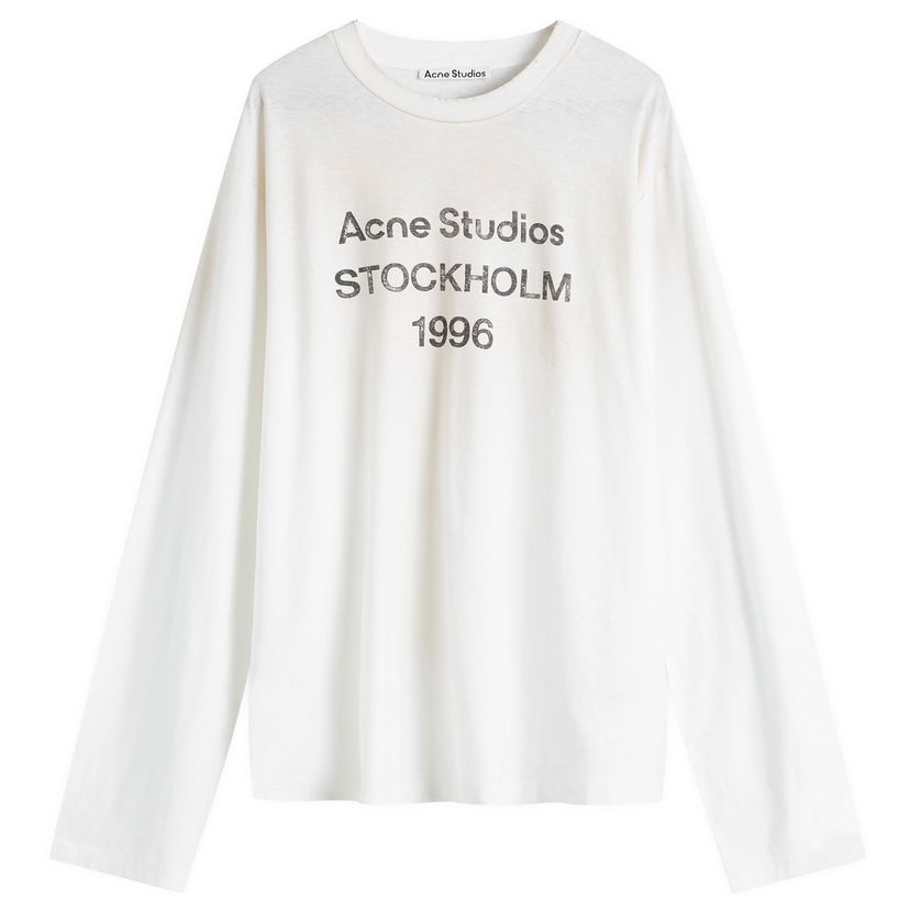 T-paita Acne Studios Edden 1996 Logo Long Sleeve Valkoinen | CL0197-DC6