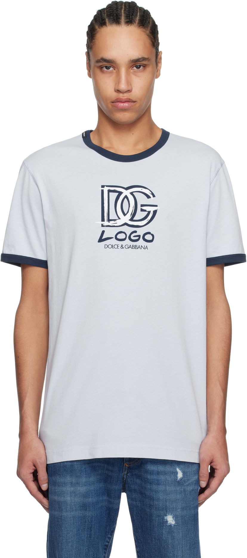 T-paita Dolce & Gabbana Dolce & Gabbana DG Logo T-Shirt Sininen | G8PV1TG7O4X
