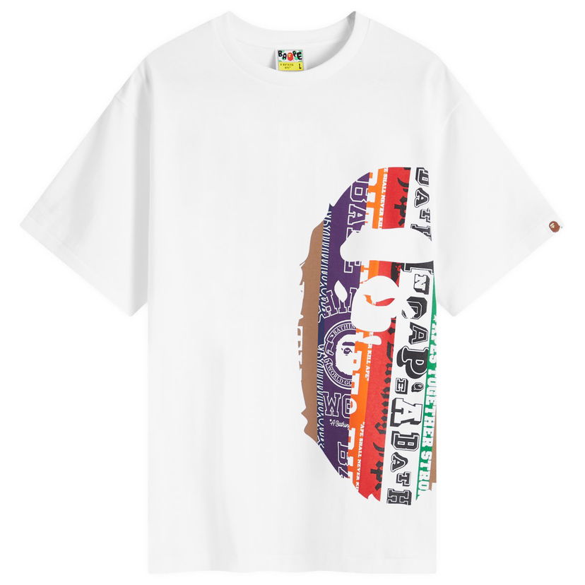 T-paita BAPE A Bathing Ape Men's Fans Scarf Side Big Ape Head T-Shirt in White, Size Large | END. Clothing Valkoinen | 001TEK301043M-WHT