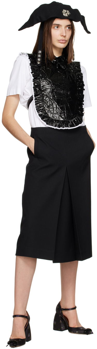 T-paitoja ja toppeja SHUSHU/TONG SHUSHU/TONG Ruffled Pintuck Bib Top Musta | AW22TO10 PPU221, 3