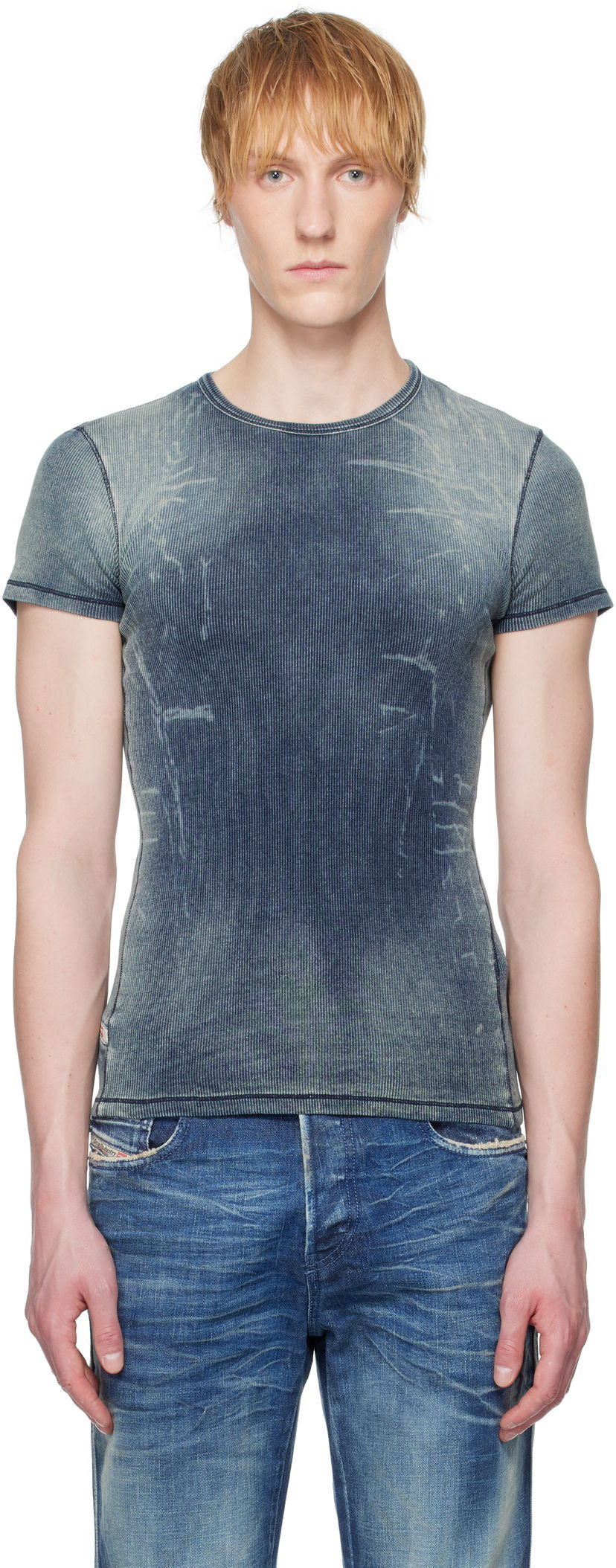 T-paita Diesel Diesel T-Hans Slim Fit T-Shirt Sininen | A17994-0HJBE-01