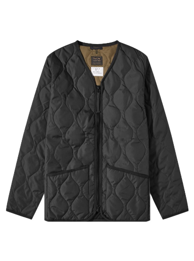 Takki TAION Military Zip V-Neck Down Jacket Musta | TAION-101ZML-1-BLK