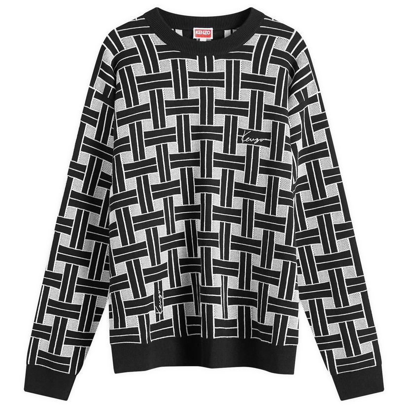 Huppari KENZO Men's Weave Knit Crew in Black, Size Small | END. Clothing Musta | FE65PU4793CA-99J
