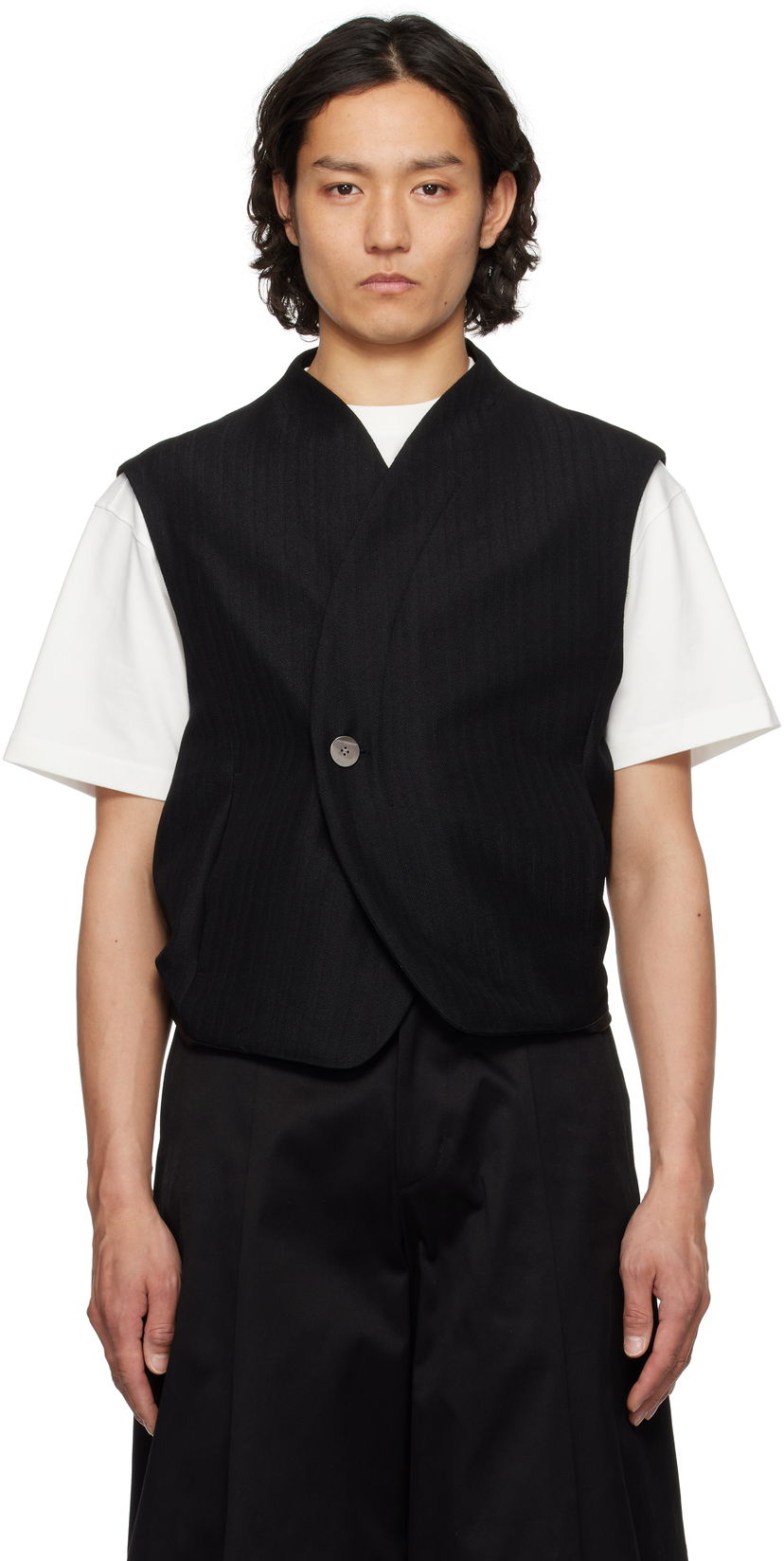 Liivi ADER ERROR ADER error Pinstripe Wrap Vest Musta | BO01SSVE0101BK