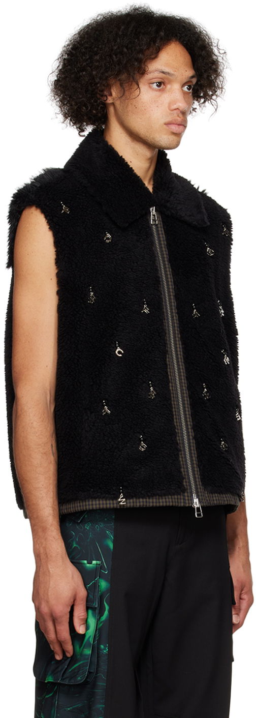 Liivi Feng Chen Wang Feng Chen Wang Embellished Faux-Fur Vest Musta | FUF14VS03B, 1