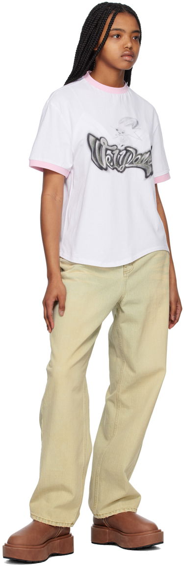 T-paita We11done We11done Crewneck T-Shirt with Rabbit Print Valkoinen | WD-TT1-23-736-U-PK, 3