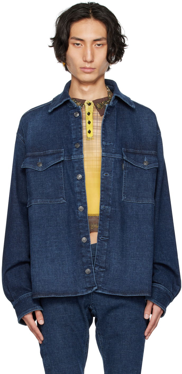 Takki Ottolinger Ottolinger Denim Buttoned Shirt Sininen | 1700408