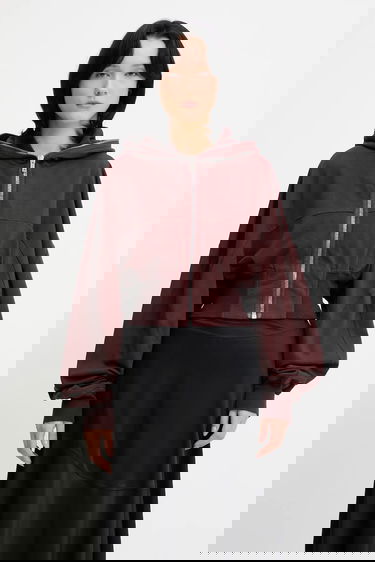 Huppari Rick Owens Rick Owens DRKSHDW Collage Gimp Hoodie Burgundia | DS02E7233.RIG, 0