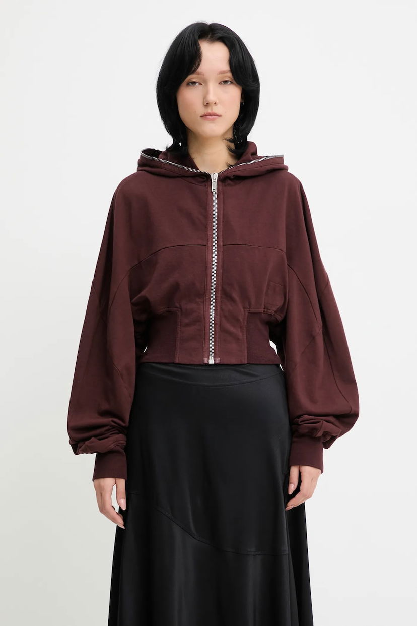 Huppari Rick Owens Rick Owens DRKSHDW Collage Gimp Hoodie Burgundia | DS02E7233.RIG