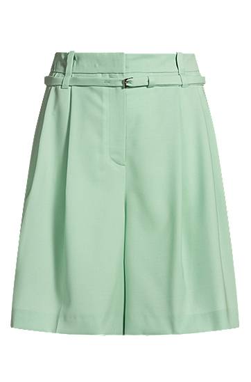 Shortsit BOSS Regular-Fit Virgin Wool Culottes Vihreä | 50537395