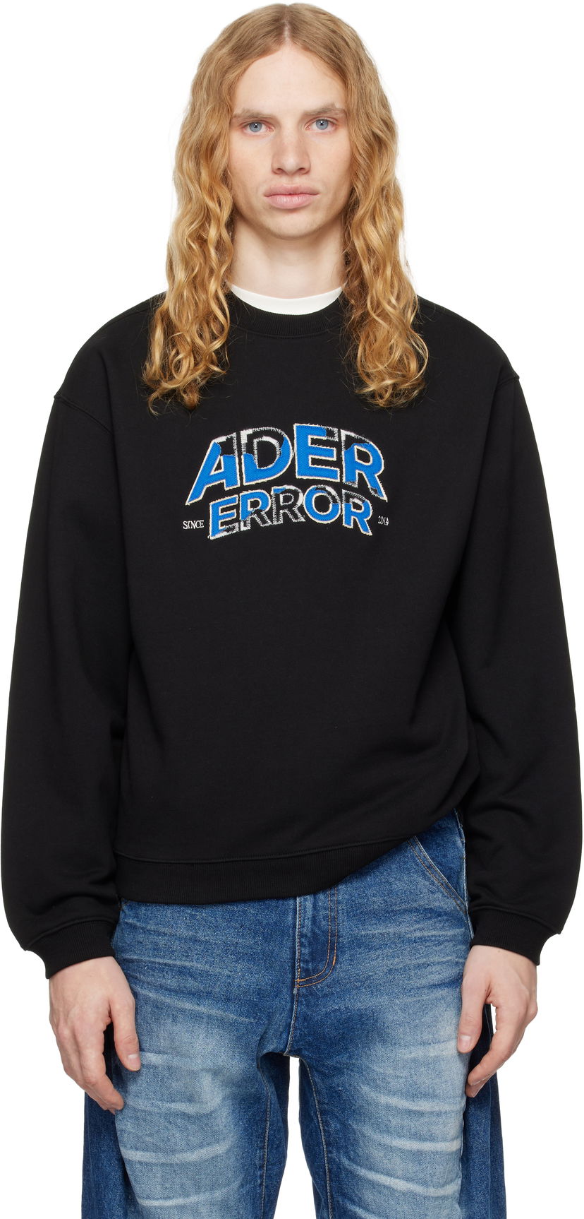 Huppari ADER ERROR Embroidered Logo Sweatshirt Musta | BN25FYSW0101BK