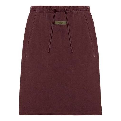 Hame Fear of God Fear of God Essentials SS23 Midi Skirt Burgundia | FOG-SS23-222