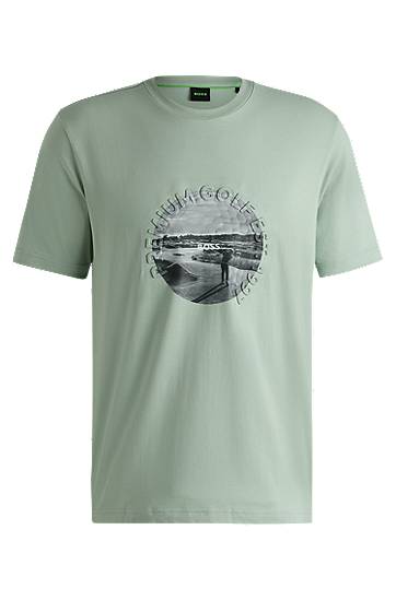 T-paita BOSS Stretch-Cotton T-Shirt with Golf Course Graphic Vihreä | 50537847