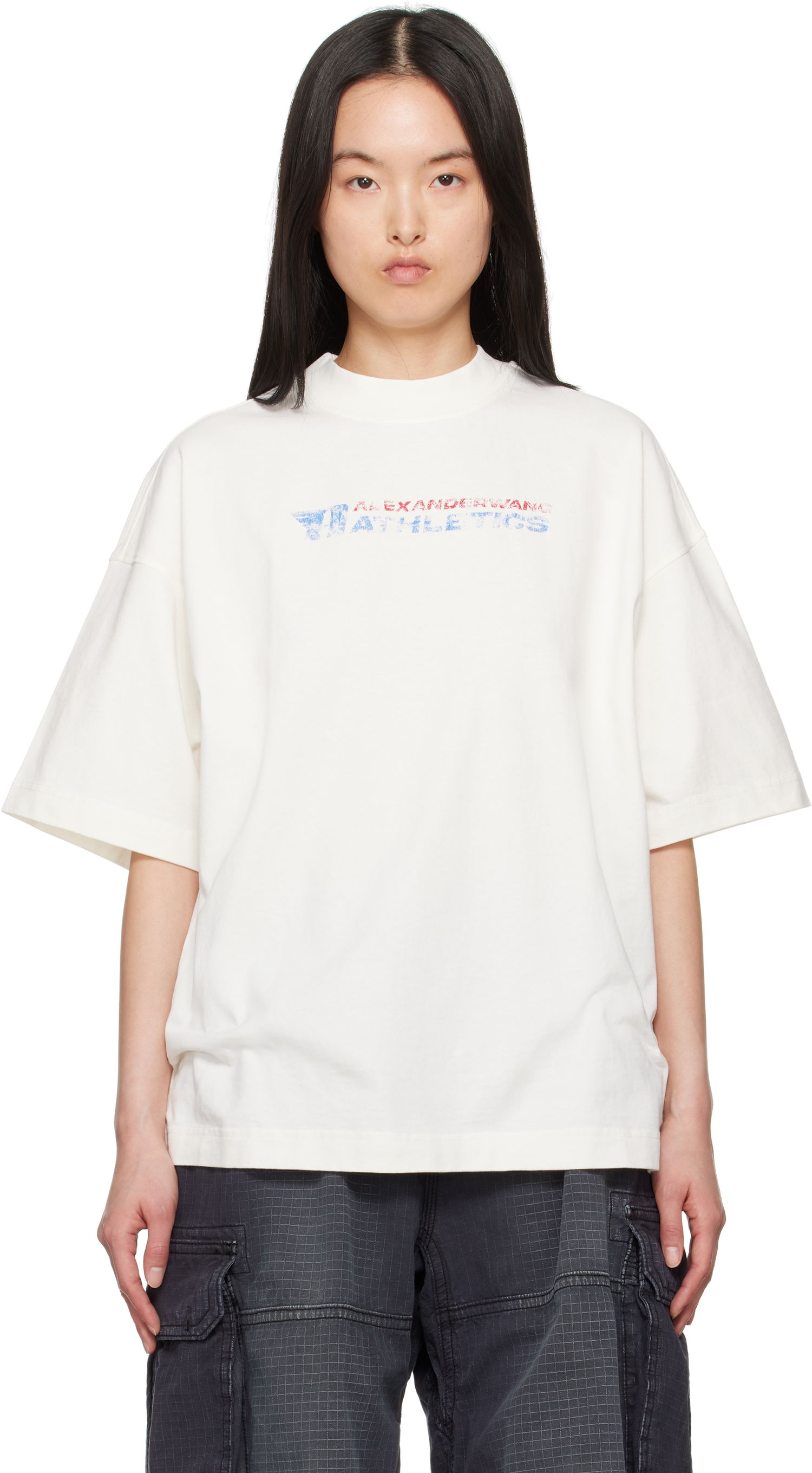 T-paita Alexander Wang Alexander Wang Logo-Print T-Shirt Valkoinen | UCC2251835, 0