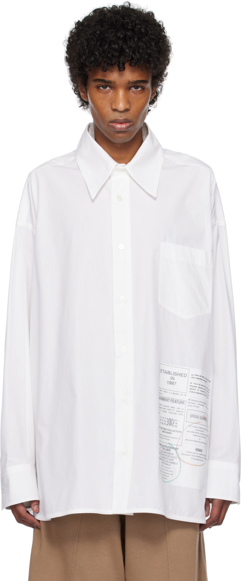 Paita Maison Margiela MM6 Maison Margiela Newspaper Print Shirt Valkoinen | SH0DT0027 M35152