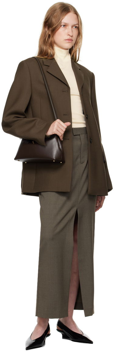 Käsilaukku TOTEME Shearling T-Lock Clutch Bag Ruskea | 244-WAL0055-LE0084, 3