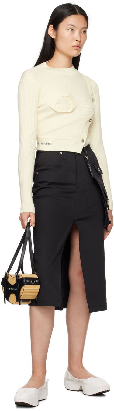 Villapaita Feng Chen Wang Feng Chen Wang Ribbed Asymmetrical Sweater Beige | FWF16KT02, 3
