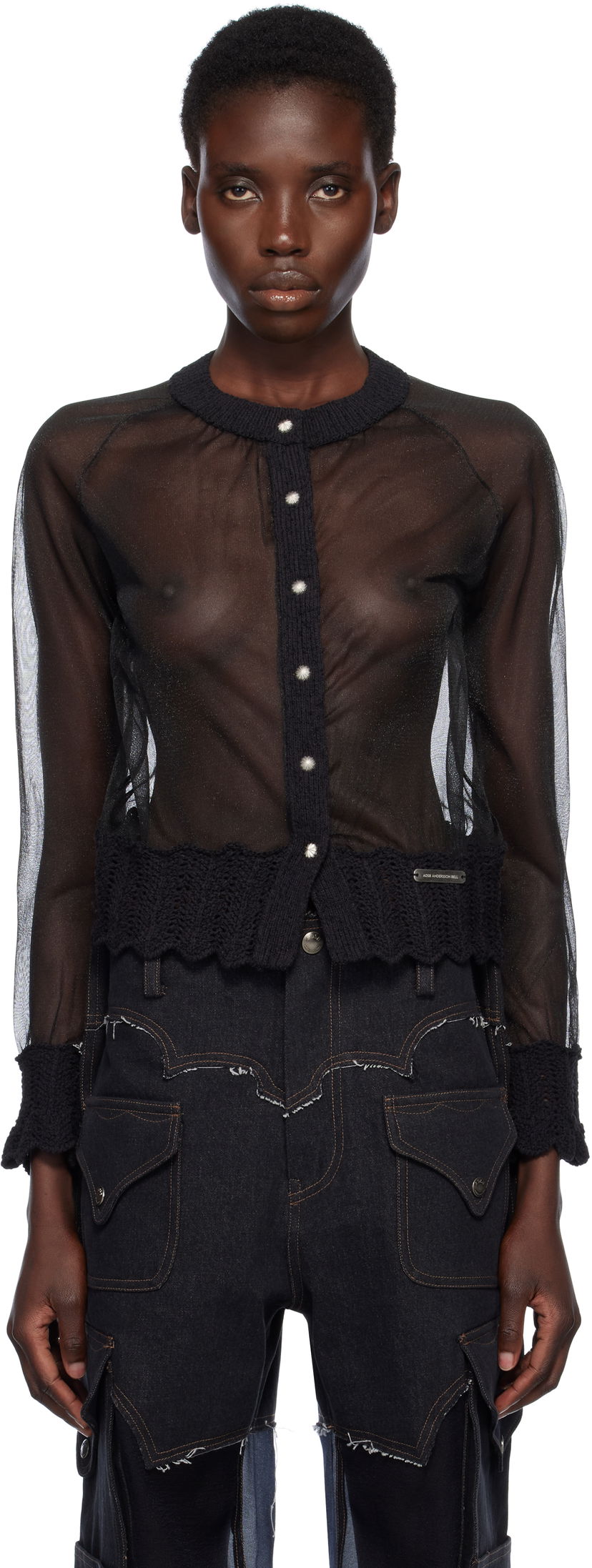Villapaita Andersson Bell Andersson Bell Sheer Knit Cardigan Musta | atb1327w
