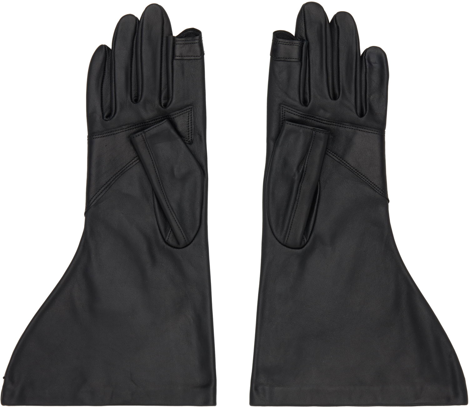 Käsineet Rick Owens Rick Owens Concordians Gleam Long Leather Gloves Musta | RR02E1452 LNV, 1