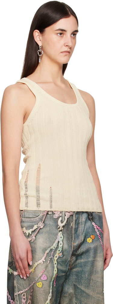 Tankkitoppi Acne Studios Acne Studios Open Cotton Tank Top Beige | A60565-, 1