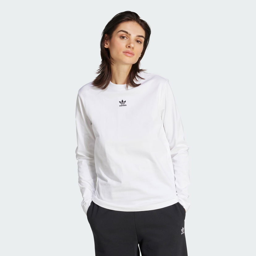 T-paita adidas Performance Essentials Long Sleeve T-Shirt Valkoinen | JW7454