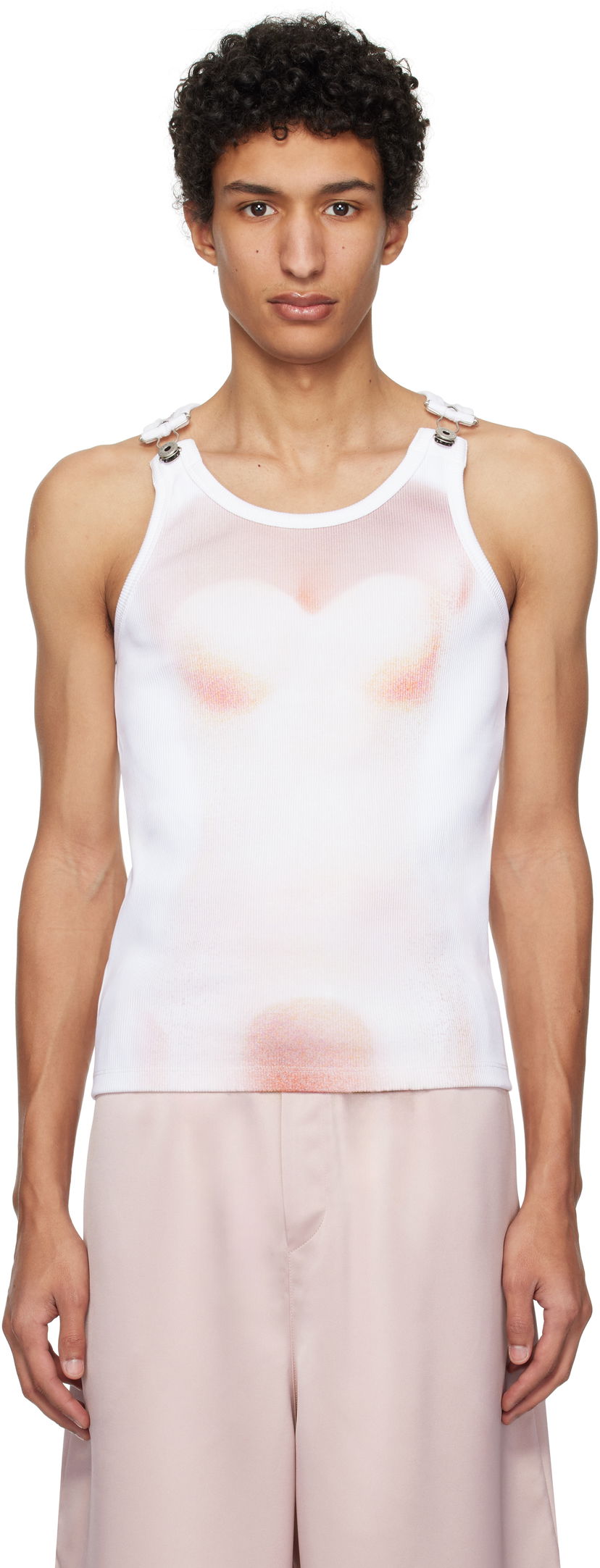 Tankkitoppi Jean Paul Gaultier Jean Paul Gaultier 'Le Classique' Print Tank Top Valkoinen | 25/33-F-DB050-J580-0120
