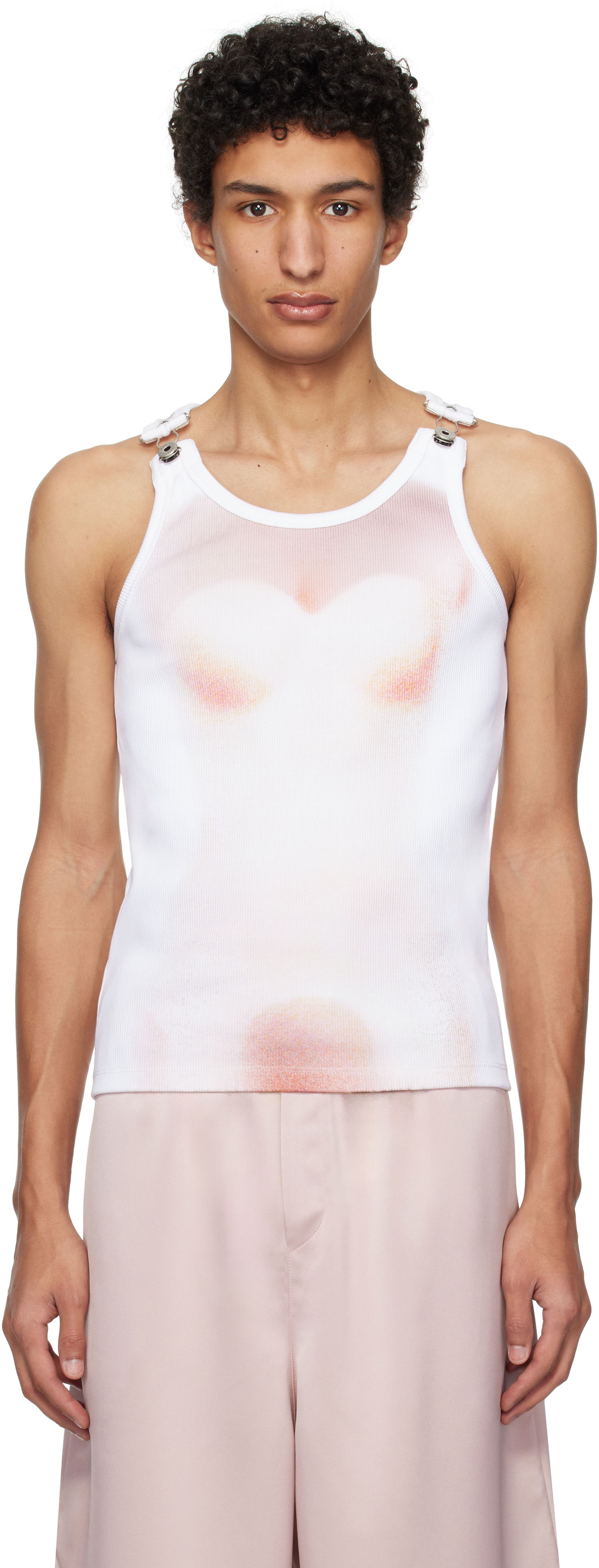 Tankkitoppi Jean Paul Gaultier Jean Paul Gaultier 'Le Classique' Print Tank Top Valkoinen | 25/33-F-DB050-J580-0120, 0